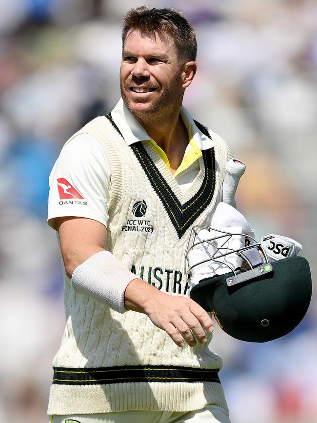 David Warner was dismissed for one as Australia attempted to build an imposing lead at The Oval. Picture: Alex Davidson-ICC/ICC via Getty Images