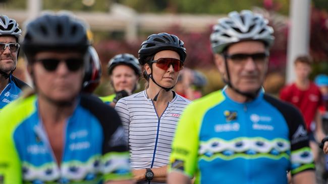 Naomi Gunston gets ready for the start line at the Top End Gran Fondo 2024. Picture: Pema Tamang Pakhrin