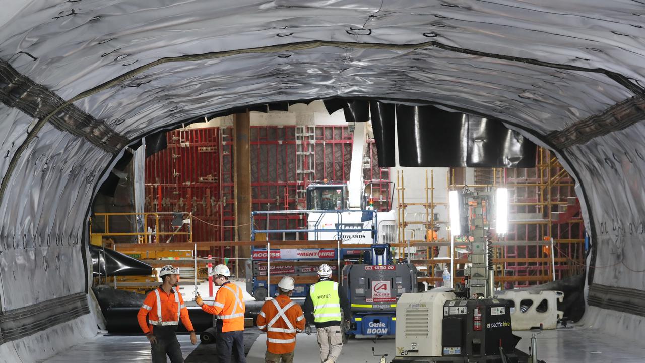 The final tracks have now been laid on the Metro Tunnel. Picture: NCA NewsWire / David Crosling