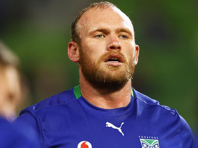 MELBOURNE, AUSTRALIA - APRIL 25: Matthew Lodge of the Warriors warms up before the round seven NRL match between the Melbourne Storm and the New Zealand Warriors at AAMI Park, on April 25, 2022, in Melbourne, Australia. (Photo by Daniel Pockett/Getty Images)