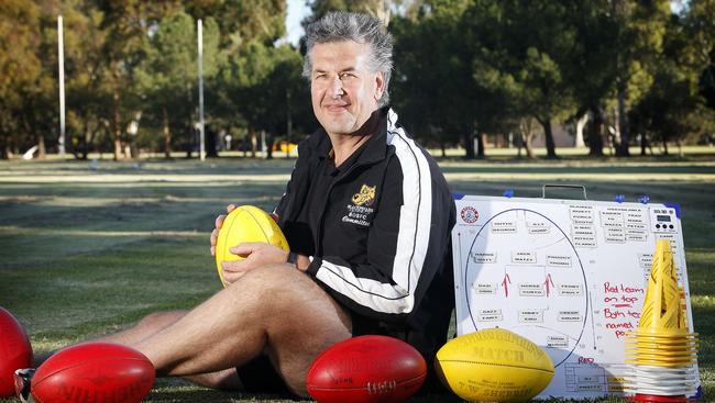 Former Glenelg coach Aleks Bojanic, pictured in 2014 when he was coaching Blackfriars Old Scholars. Picture: Bianca De Marchi.