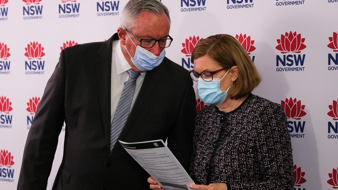 Health Minister Brad Hazzard and chief health officer Kerry Chant. Picture: NCA Newswire / Gaye Gerard