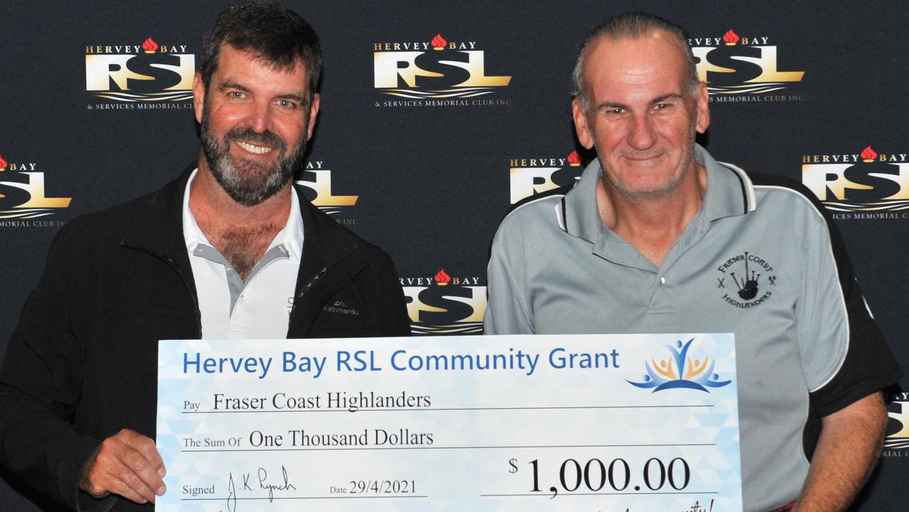 Fraser Coast Highlanders, who received $1,000 at the Hervey Bay RSL Community Grants presentation on Thursday, April 30.