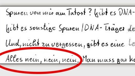 Brueckner handwrote the terrifying note. Picture: The Sun