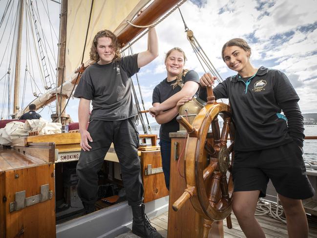 Rhona H crew members Kell Campbell, Sophie Clement and Paige Thomas. Picture: Chris Kidd