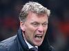 MANCHESTER, ENGLAND - MARCH 25: Manchester United Manager David Moyes reacts during the Barclays Premier League match between Manchester United and Manchester City at Old Trafford on March 25, 2014 in Manchester, England. (Photo by Alex Livesey/Getty Images)