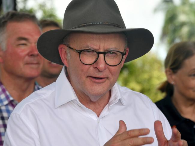 Prime Minister Anthony Albanese at the Townsville Quayside Terminal for announcement of a Hydrogen Hub.  Picture: Evan Morgan