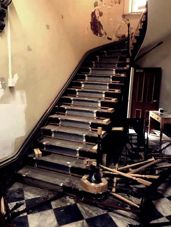 Vandals also damaged the inside and ripped out parts of the staircase. Picture: Help Save South Australia's History from Demolition