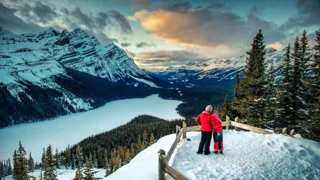 Winter at Peyto Lake, Banff National Park, Canada.