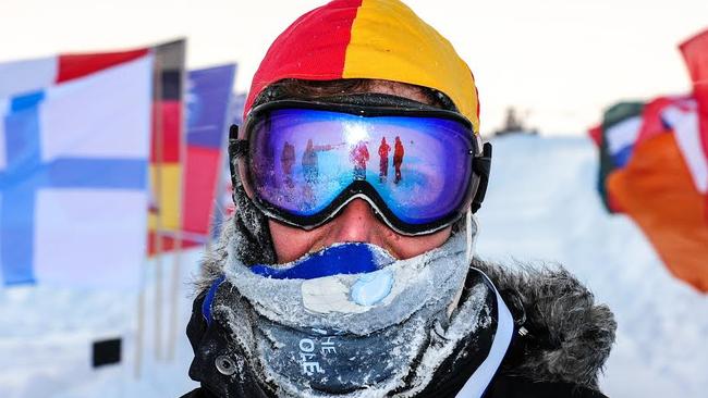 Mrs Heather Hawkins was the first woman across the line at the 2015 North Pole Marathon.