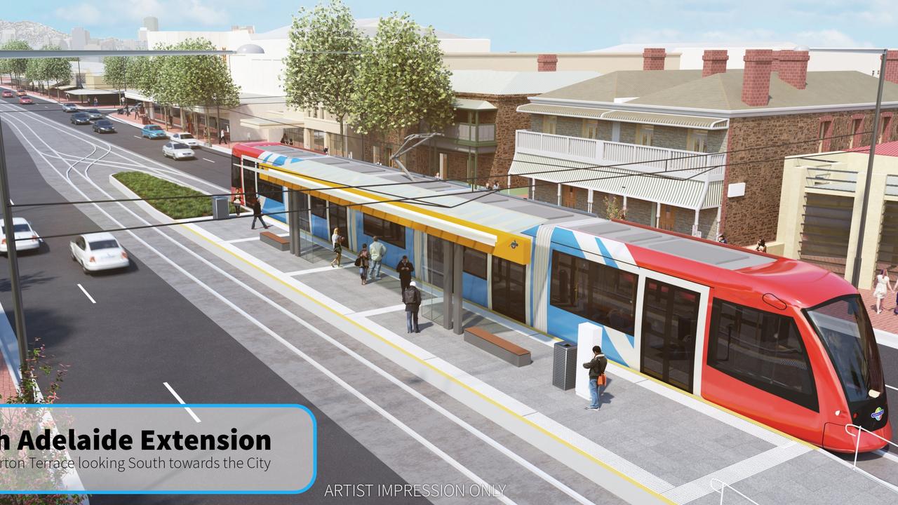 Artist Impressions of the Tram going down O'Connell Street in North Adelaide