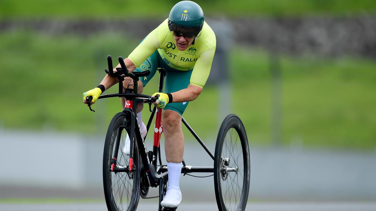 Aussie Carol Cooke rides her way to silver, a month removed from her 60th birthday. Picture: Jeff Crowe/Sport the library/PA