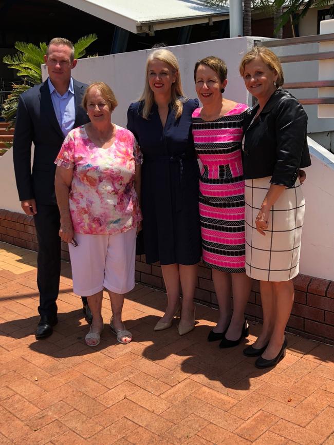 Minister for Housing and Public Works Mick de Brenni, Maybanke Association president Rosemary Skelly, State MP Kim Richards (Redlands), Minister for the Prevention of Domestic and Family Violence Di Farmer and Redland City Mayor Karen Williams announce a partnership project to upgrade housing and services for domestic violence earlier this year. PICTURE: Paula Shearer.