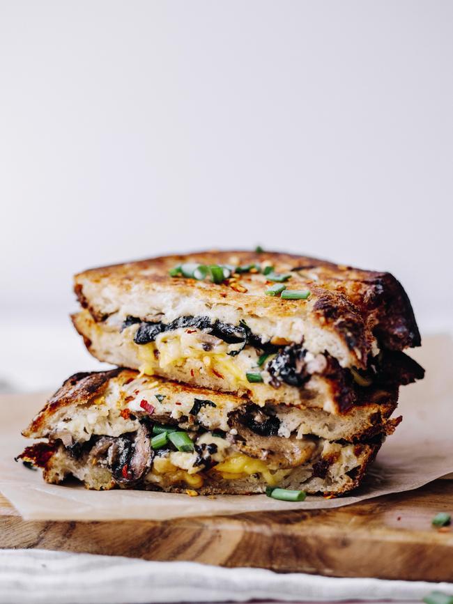 Mushroom, chive &amp; three cheese toastie