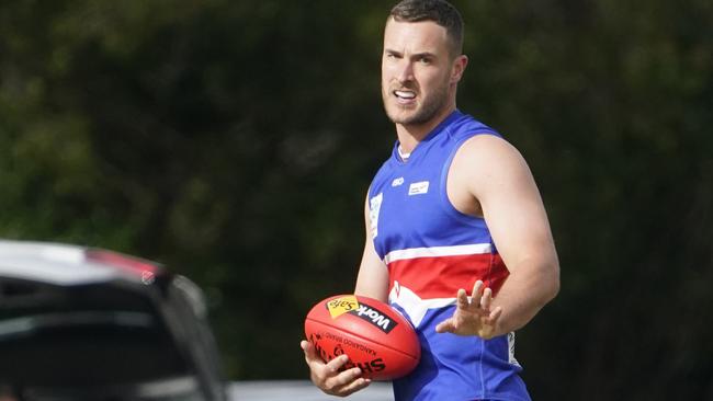 Wandin’s Clinton Johnson kicked three goals in the Bulldogs win. Picture: Valeriu Campan