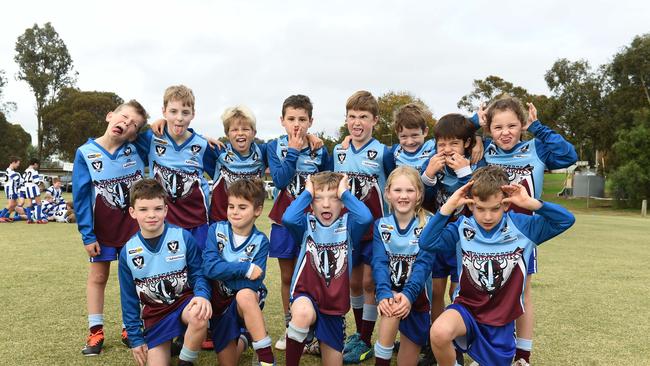 Modewarre Russell under-9 football team pull their funniest faces.