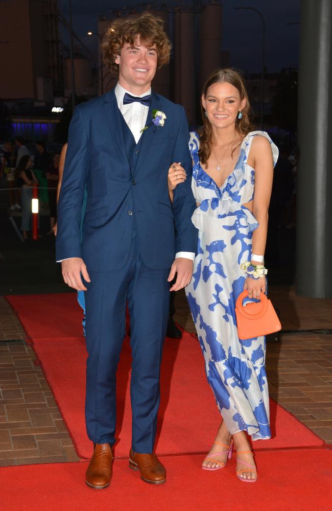 Toowoomba school formals. At the 2023 St Ursula's College formal is graduate Ellie Barrett with her partner. Picture: Rhylea Millar