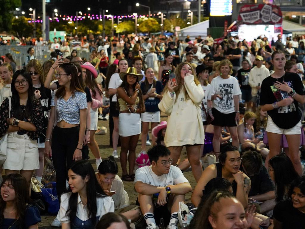 Taylor Swift fans Taylorgate outside Accor Stadium in Sydney. Photo: Tom Parrish