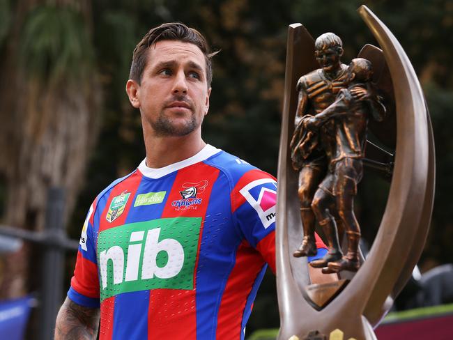 Mitchell Pearce at the 2018 season launch in Sydney. Picture. Phil Hillyard