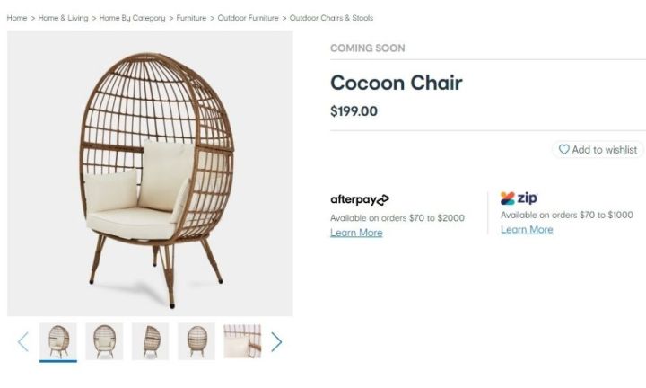 Outdoor egg chair discount kmart