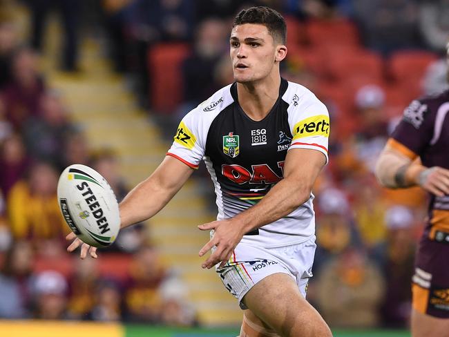 Nathan Cleary of the Panthers provides valuable cover in the halves. Picture: AAP Image