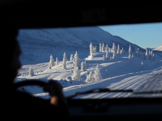 The “Road of Bones” leading to Oymyakon Village of Oymyakon. Picture: Amos Chapple/REX/Shutterstock/Australscope