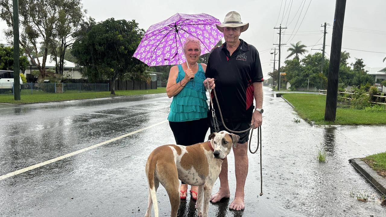 East Mackay residents Sylvia and Bill Neill are out walking Shady-boy on January 17, 2023. Picture: Heidi Petith