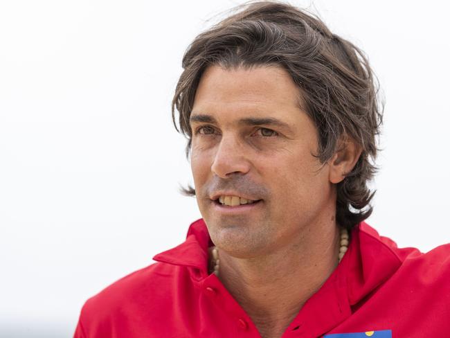 Nacho Figueras on the beach during the 2020 Magic Millions barrier draw at Surfers Paradise earlier this month. Picture: AAP