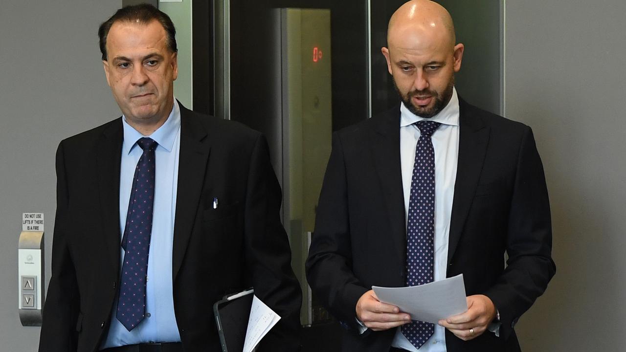 Former NRL CEO Todd Greenberg (right) and ARLC Chairman Peter V'landys.