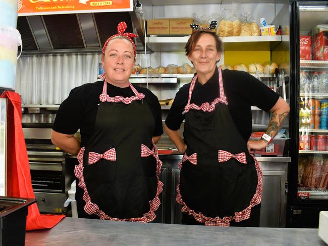 Attendees enjoying the 159th Sale Agricultural Show at the Sale Showgrounds on Friday, November 01, 2024: Millie Brown and Belinda Spokes. Picture: Jack Colantuono