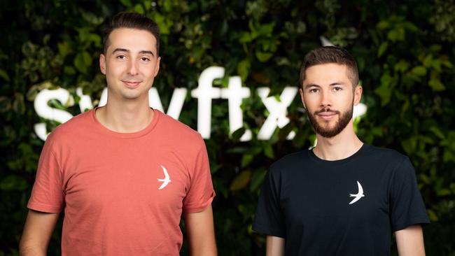 Swyftx co-founders Alex Harper and Angus Goldman.