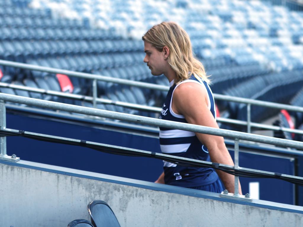 Bailey Smith left the track early on Tuesday, but is fit to play. Picture: Alison Wynd