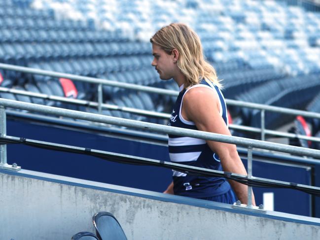 Bailey Smith left the track early on Tuesday, but is fit to play. Picture: Alison Wynd