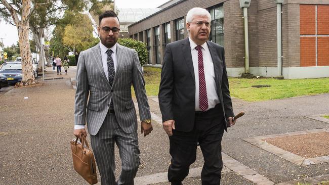 Frank Zumbo (right) leaving Sutherland Local Court with solicitor Michael Moussa (left). Picture: Dylan Robinson