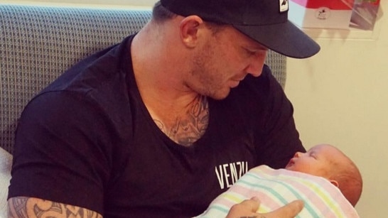 Josh McGuire and new born son Maxon