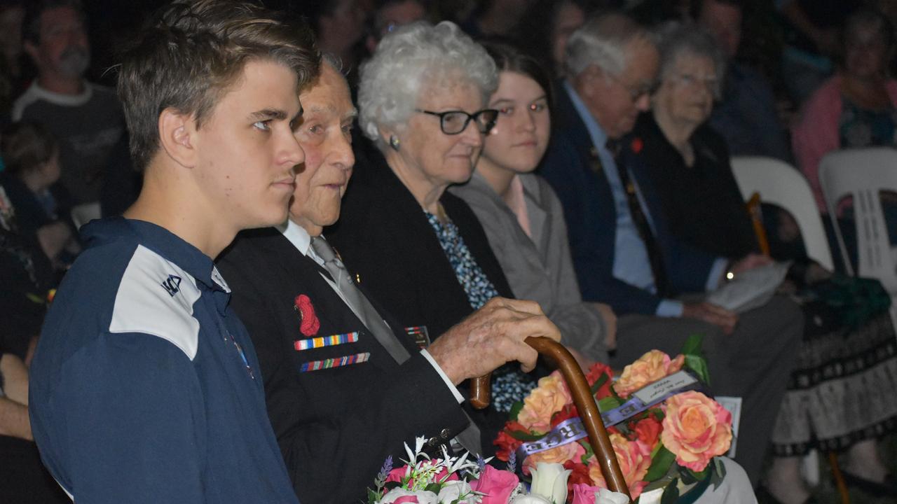 Attendees at the Kuttabul dawn service at the Hampden State School Remembrance Garden 2021. Picture: Lillian Watkins