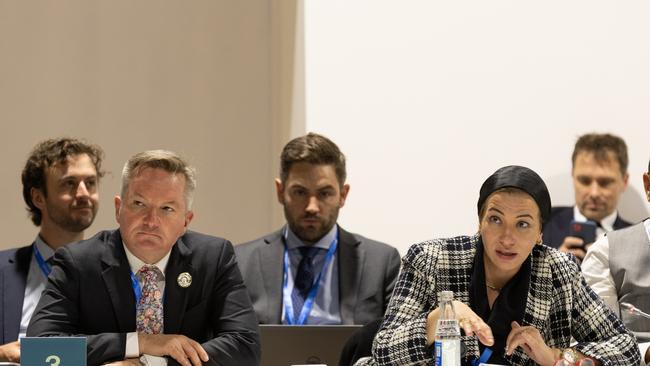 Climate Change Minister Chris Bowen during a meeting with ministerial pairs at COP29 in Baku, Azerbaijan. Picture: UN Climate Change/Kiara Worth
