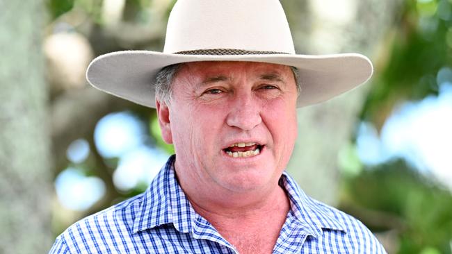 BRISBANE, AUSTRALIA - NewsWire Photos - January 19, 2022.Deputy Prime Minister Barnaby Joyce speaks during press conference in Brisbane regarding new measures aimed at improving Brisbane Airport noise issues.Picture: NCA NewsWire / Dan Peled