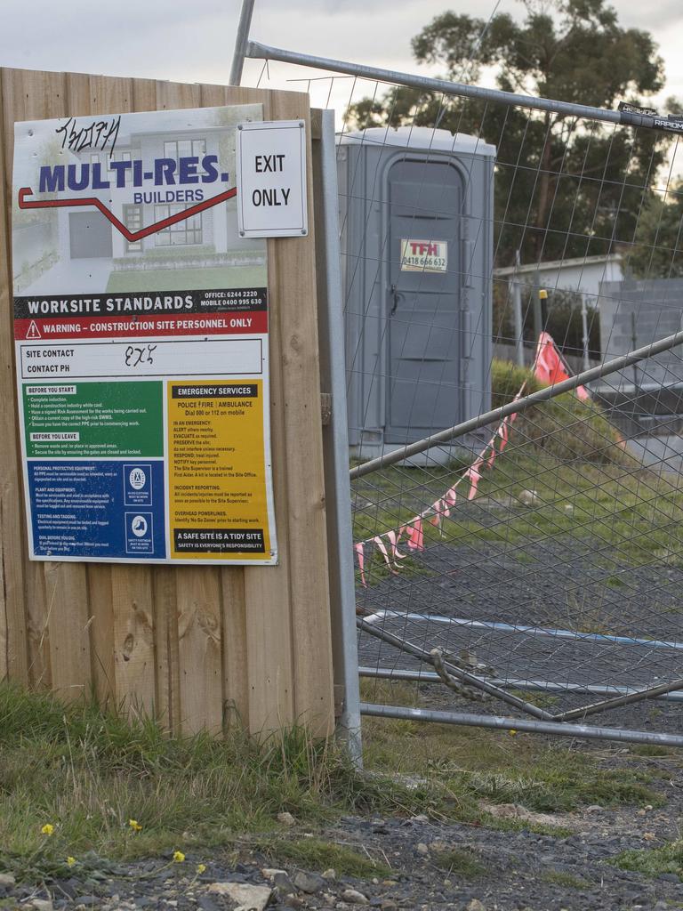 Multi- Res Builders site at Nagle Pl, Glenorchy. Picture: Chris Kidd