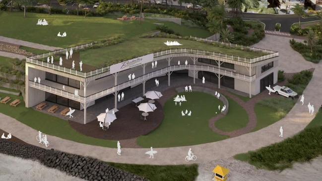 Renders of the proposed Rainbow Bay Surf Life Saving Club redevelopment. Photo: Supplied
