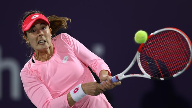 Alize Cornet of France is seen in action in Doha before her trip to Australia for the first grand slam tournament of the year. Picture: Getty Images