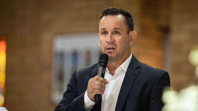 Matty Johns reads the eulogy. (AAP Image / Julian Andrews).