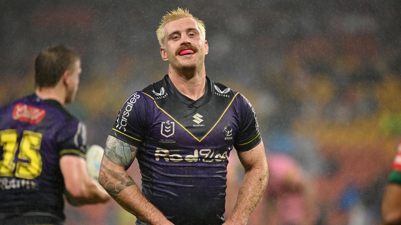 What’s doing? Melbourne’s Cameron Munster sports the bleach-blond hair look. Picture: NRL Photos