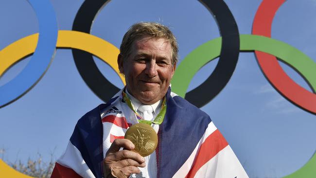 Nick Skelton won a gold medal at 58. Photo: AFP PHOTO / John MACDOUGALL