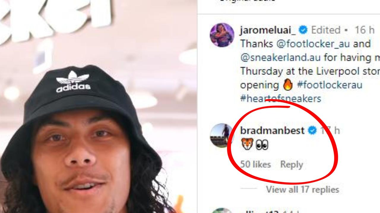 Is Bradman Best dropping a hint on Luai's new home? Picture: Instagram