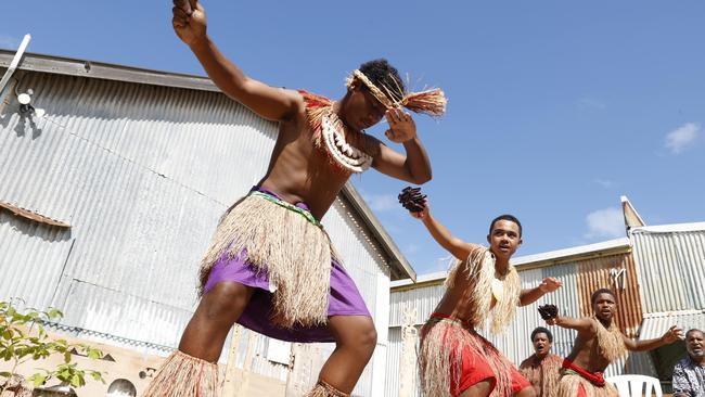 Local dancers perform on Thursday Island as part of the inaugural Ã&#148;Strait ExperienceÃ&#149; enabling tourists to explore the Torres Strait in a day trip from Cairns. Picture Lachie Millard