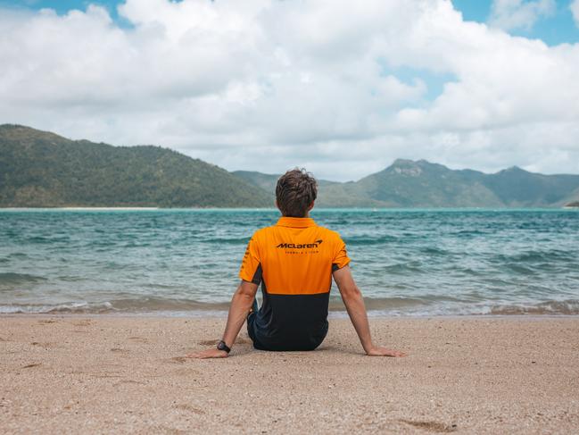 Oscar Piastri is surveying the damage from the most recent bleaching event on the Great Barrier Reef, while engineers from his McLaren racing team work with researchers to improve the labs. Picture: McLaren Racing