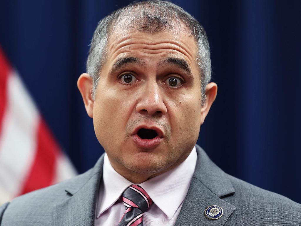 Carlos Ortiz, Deputy Chief at Detective Bureau Special Victims Division, speaks about the arrest. Picture: Getty/AFP