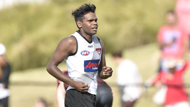 Irving Mosquito in action during an Essendon intra-club clash. Picture: Alan Barber