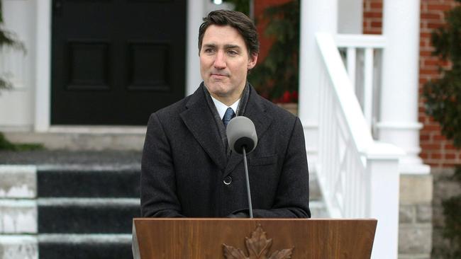 Canadian Prime Minister Justin Trudeau announcing his resignation on January 6. Picture: AFP